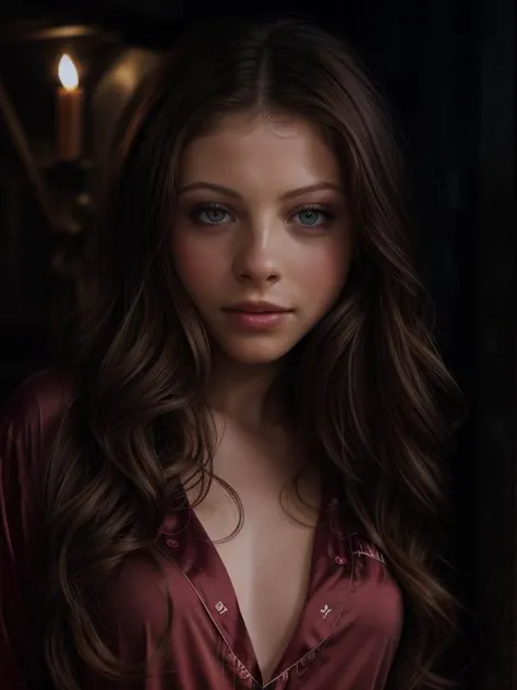 (full shot:1.5) of beautiful (Michelle Trachtenberg ), with long brown hair, the creepy atmosphere of an old boiler room, she is standing frightened in a basement, holding a candle in (cotton pajamas:1.5), white panties, sad, (night:1.5), dark, atmospheric, mist, best quality masterpiece, photorealistic, detailed, 8k, HDR, shallow depth of field, broad light, high contrast, backlighting, bloom, light sparkles, chromatic aberration, sharp focus, RAW color photo, RAW candid cinema, 16mm, color graded portra 400 film, remarkable color, ultra realistic, textured skin, remarkable detailed pupils, realistic dull skin noise, visible skin detail, skin fuzz, dry skin, shot with cinematic camera, detailed skin texture, (blush:0.5), (goosebumps:0.5), subsurface scattering