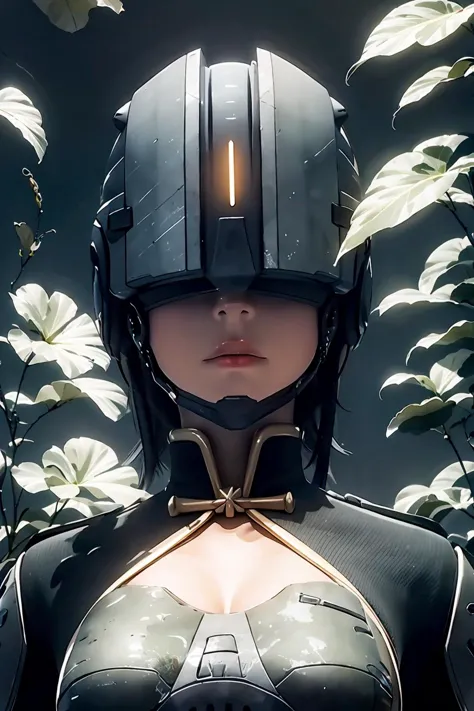 a close up of a woman in a helmet and a suit