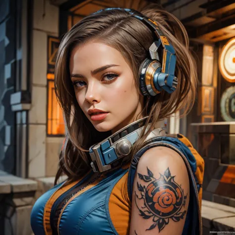 beautiful  european woman,beautiful edgArg_woman,beautiful  NicoleAnistonQuiron woman,8k RAW professional photo,viking wear,style of warhammer 40k,intricate dress,castle,tattoo,muscle body,neon,fog,real skin,(masterpiece),(extremely intricate:1.3),(realistic),dslr,soft lighting,high quality,film grain,Fujifilm XT3,sharp focus,tattoo,<lora:detail_slider_v4:0.7>,<lora:quiron_NicoleAniston_v1_lora:0.6>,<lora:edgArgentina_Doll_Likeness:0.9>,