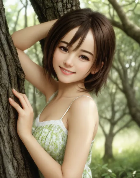 Masterpiece, absurdres, fine detail, HDR, highly detailed face and eyes, photorealistic, smiling, <lora:petite_doll:0.75>,beauti...