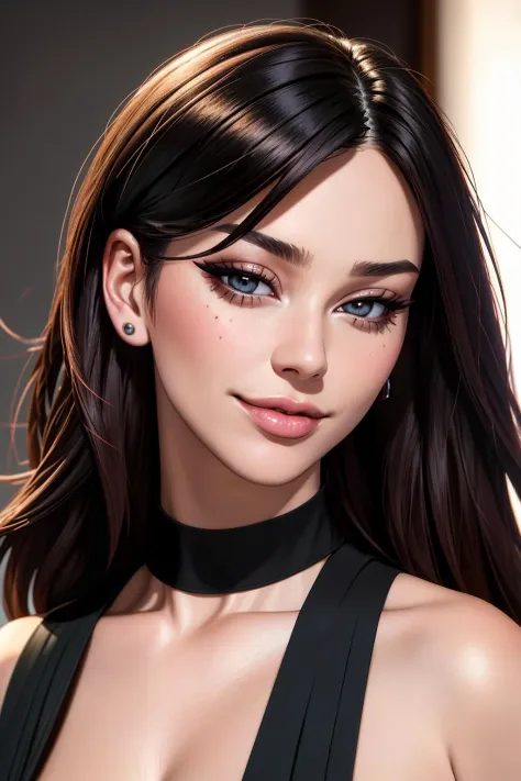 ((Masterpiece, best quality,edgQuality)),smug,smirk,dark hair,
beautiful edgML_woman,edgML_face,edgML_body, a woman looking at the camera,wearing a crop top,off shoulder,collarbone
 