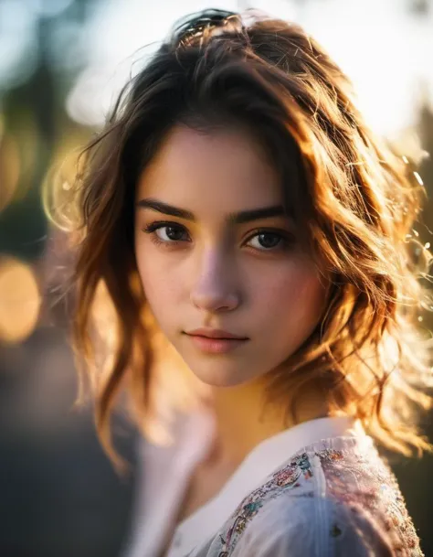 a close up of a woman with a short hair and a white shirt