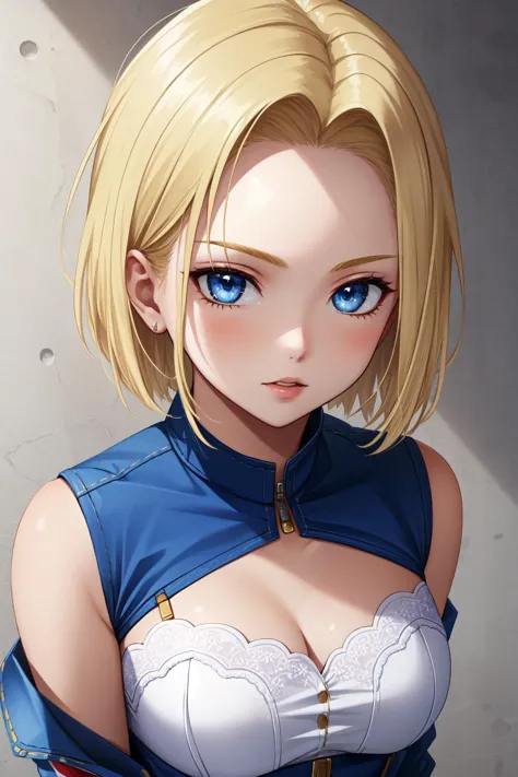 (masterpiece, best quality),  intricate details,
1girl,   
 <lora:android_18:0.8> android 18, blonde hair,short hair, blue eyes,