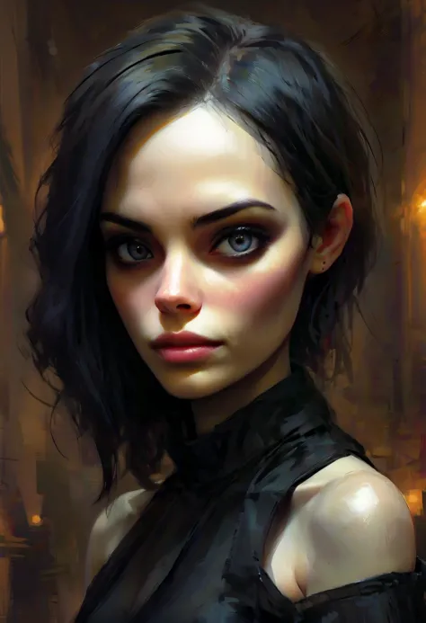 Positiv Clip L
digital painting, style of Casey Baugh, an award-winning picture, an impressive close up, face, skinny, Gothic, w...