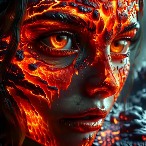 a woman face eyes   <lora:ral-lava-sdxl-v2:1> lava body <lora:Stunning_eyes_2:1> <lora:photorealistic_portrait_notrigger:1>