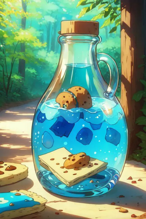 a close up of a glass jar with cookies in it