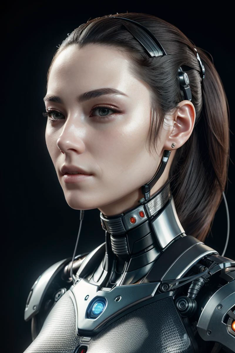 字元表, 複雜的 3D 渲染超詳細的美麗瓷器輪廓日本女人 Android 臉, 賽博格, 機器人零件, 美麗的工作室柔和的燈光, 邊緣光, 充滿活力的細節, 奢華賽博朋克, 蕾絲, 超現實, 解剖學的, 臉部肌肉, 電纜電線, 微晶片, 優雅的, 美麗的背景, 辛烷渲染, H. r. 吉格風格,
