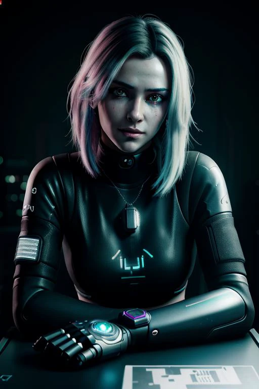 cyberpunk,Roboter,glühende Augen,CYBERPUNK 2077,((1 Mädchen)),monochrome,((Meisterwerk)), ((beste Qualität)),((8K Hintergrundbild)),((sehr detailliert)),