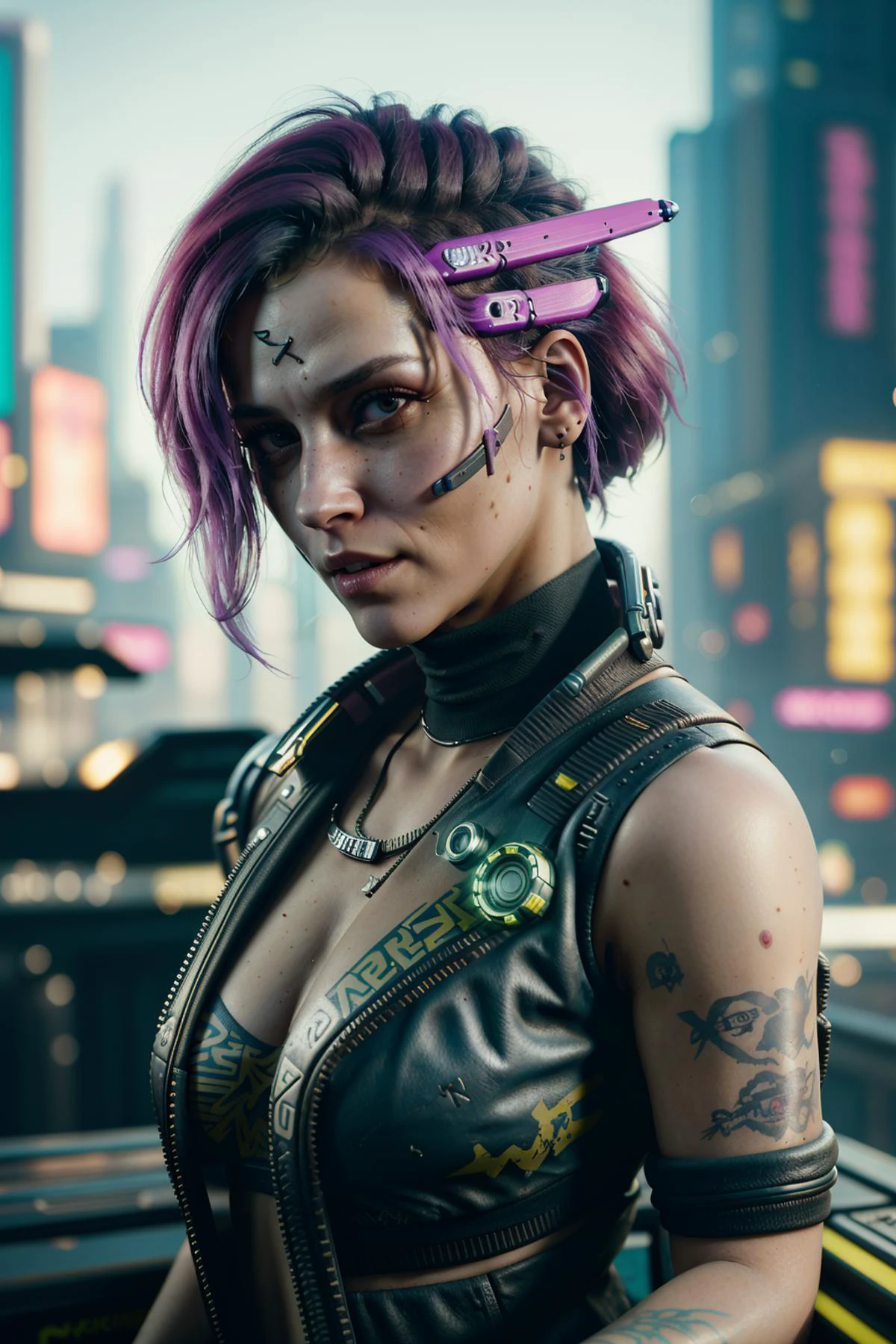((cyberpunk 2077)),(Realistic),masterpiece,best quality,cinematic lighting,natural shadow,highest detail,professional photography,detailed background,depth of field,insane details,intricate,aesthetic,subsurface scattering,dynamic angle,1 girl reflected from the glass lens in the structure of the optical lens