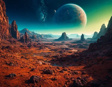 cinematic still random alien planet, beautiful scenery, high quality . emotional, harmonious, vignette, 4k epic detailed, shot o...