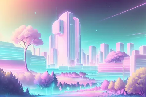 (flowerbed meadows landscape) ,     <lora:KawaiiTech-20:0.8> kawaiitech, pastel colors, kawaii, cute colors, scifi,  <lora:RetrowaveTech-20:0.8> retrowavetech, virtual, vaporwave, wirefrme ,