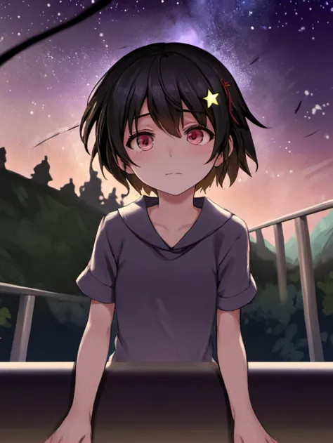 1boy, solo,,detailed_background,outdoors,hair between eyes,honkai: star rail,1girl,march 7th (honkai: star rail),sideways