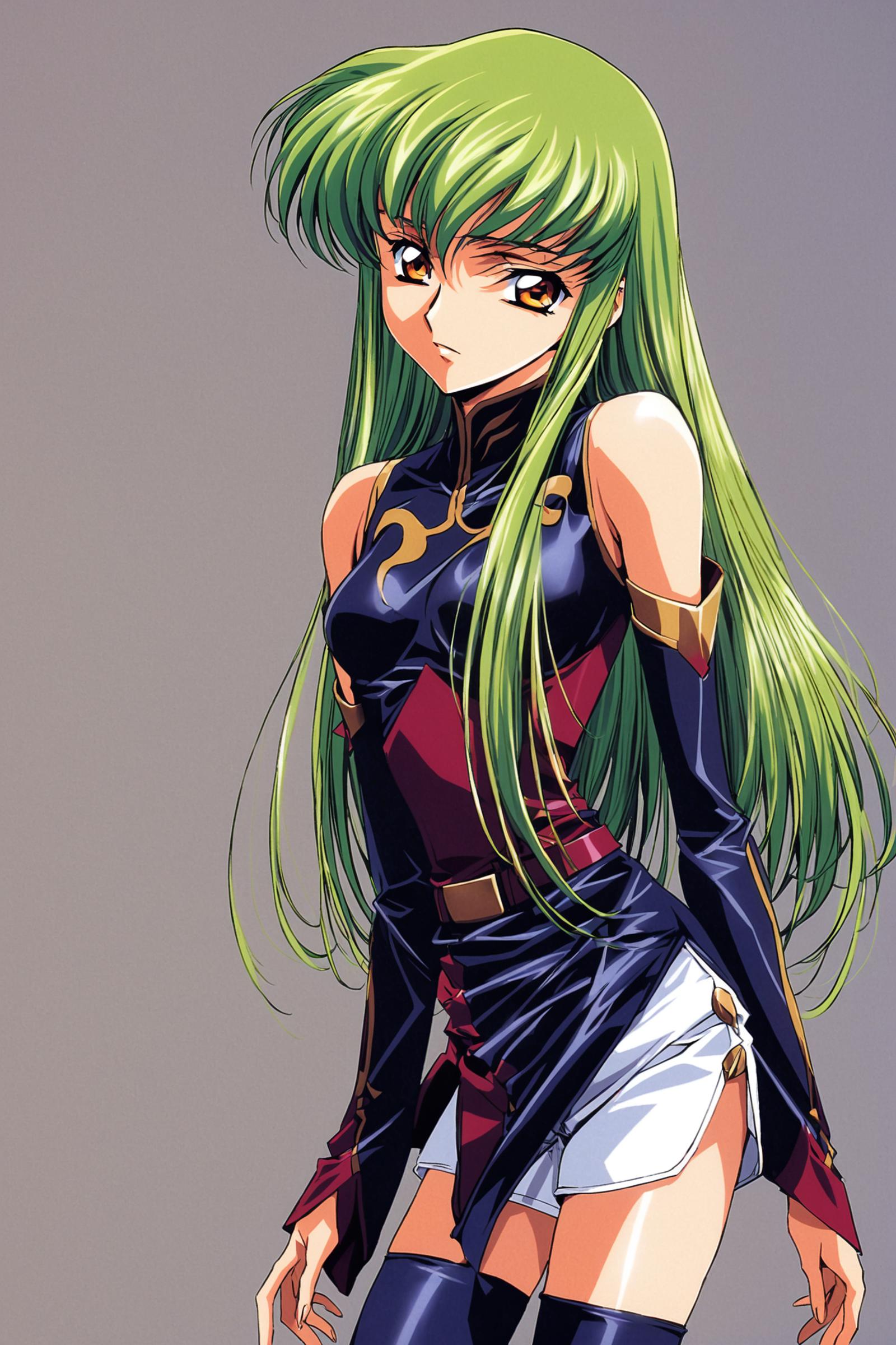 C.C. Naked, code geass , full color, freen hair - SeaArt AI