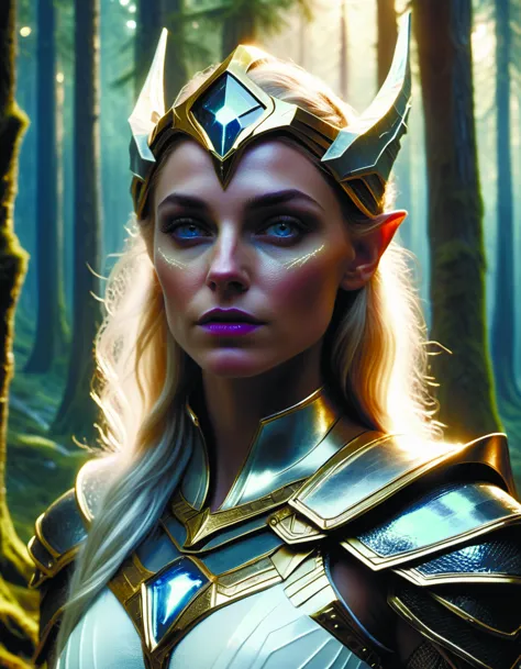 a closeup portrait of an elven queen from skyrim wearing white mithril armor,fantasy setting,forest environment,serene colors,soft lighting,atmospheric,cinematic,moody,gina heyer,luiz escanuela,depth,hyperrealism,rule of thirds,golden ratio,oil,8k HD,<lora:add-detail-xl:1.6>,LuxTechAI <lora:LuxTechAIv2p:0.8>,<lora:nijiarmor_v2:0.7>,by diegocr,DonMPl4sm4T3chXL <lora:DonMPl4sm4T3chXL-000010:0.6>,TransformersStyle <lora:TransformersStyleXL-000009:0.5>,DonMC3l3st14l3xpl0r3rsXL <lora:DonMC3l3st14l3xpl0r3rsXL-000007:0.4>