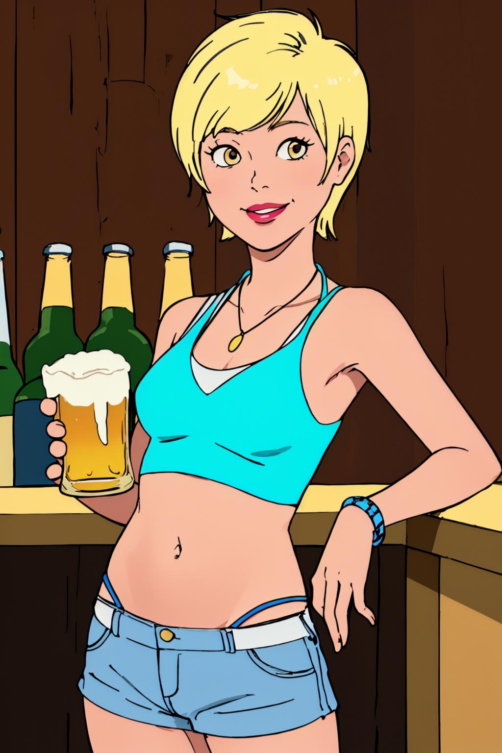 Luanne platter, king of the hill, long blonde hair, detailed eyes - SeaArt  AI