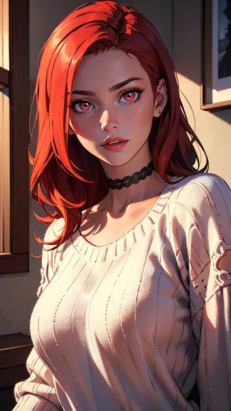 (masterpiece, best quality, highres:1.2), (detailed light:1.2), (dynamic angle) (18yo redhead girl:1.2), (perfect eyes), cateyes...