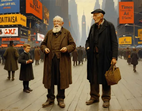 grandpa at times square, Albert Anker oil painting