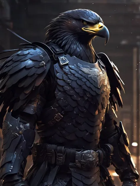 Eagle ninja killer, with armor plates, cool, detailed, art Liam Wong <lora:SDXL_Black_Sa_May:0.8> black <lora:lora-sdxl-flaming-...