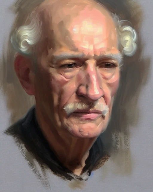 oilsketch an old man with curly hair - SeaArt AI