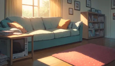 score_9,score_8_up,score_7_up,score_6_up,<lora:CoMix_BGXL:1>,source_anime,close up,from side,scenery,indoors,living room,couch,t...