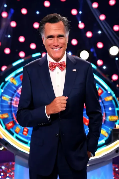 a close up of a person in a suit and bow tie