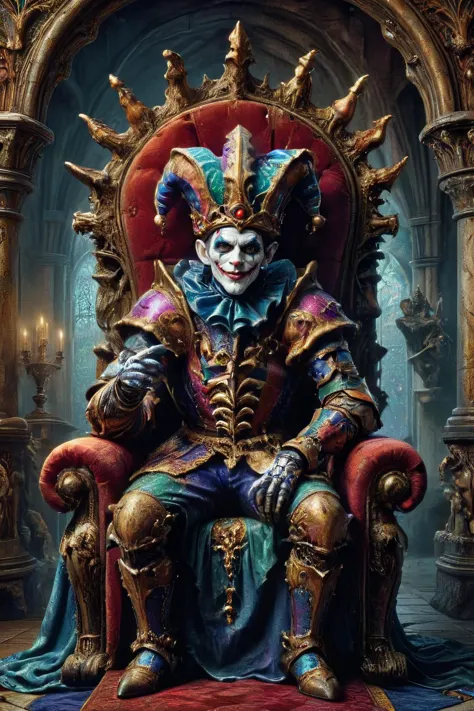 award winning photograph of a jester in king's royal court sitting on his throne, while the king sleeps ,magical,fantasy art concept,intricate details,best quality,masterpiece,ultra sharp,hyper realistic,realism,,1980s Fantasy Style,vivid color,,
Steps: 20, Sampler: DDIM, CFG scale: 7.0, Seed: 3144839843, Size: 840x456, Model hash: b461f2f53f, Model: lucignoloxlFantastic_v10, Denoising strength: 0.3, Init image hash: d874d3fa112b787b1f76c050301e90e8, Mask blur: 8, Inpaint area: Only masked, Masked area padding: 33, Lora hashes: "1980s_Fantasy_Style_SDXL: d657a51d4345, Artists_Edge-000006: 690487fc228a", Version: f0.0.17v1.8.0rc-latest-276-g29be1da7, Hashes: {"model": "b461f2f53f"}