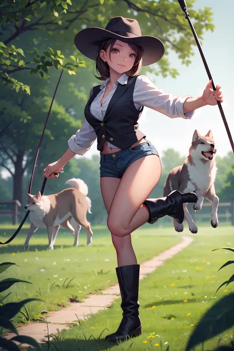 masterpiece, best quality,1girl,young girl,orange_salmon eyes,drill hair,happy smile,shiny skin,(nice leg line:1.3),thick thighs...