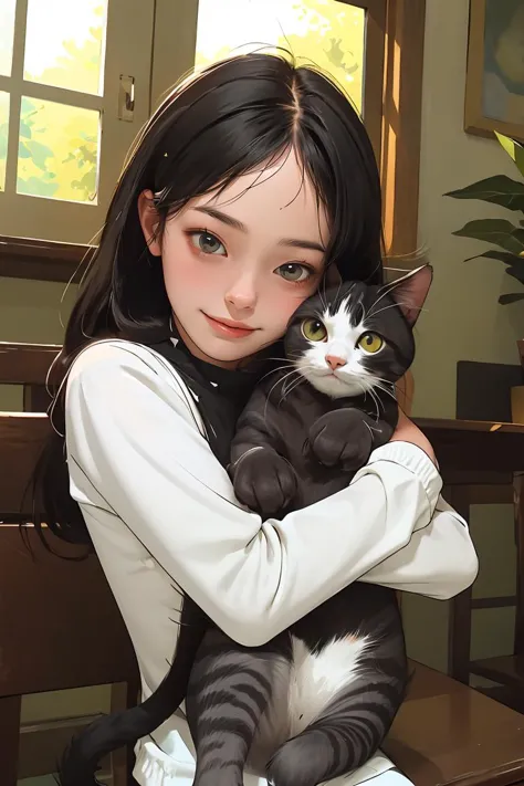 Arte AI: Cat girl friend / 猫彼女 por @鳴