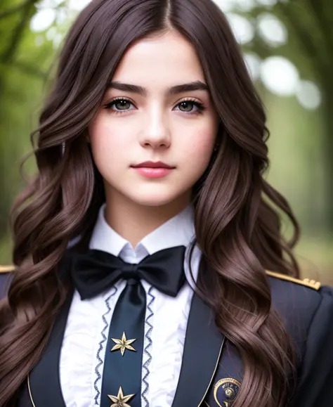 modelshoot style, (extremely detailed CG unity 8k wallpaper), full shot body photo of Portrait of a beautiful woman, dark magic school student uniform, flowy hair, photorealistic photography, trending on ArtStation, trending on CGSociety, Intricate, High D...