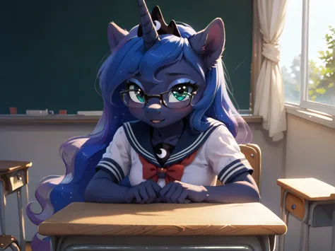 score_9,Pony,anthro,source_furry,1girl,solo,young princess luna,princess luna,s1 luna,((foal)),((young)),small breasts,cute face...