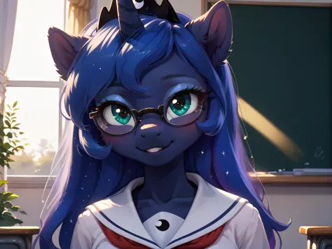 score_9,Pony,anthro,source_furry,1girl,solo,young princess luna,princess luna,s1 luna,((foal)),((young)),small breasts,cute face...