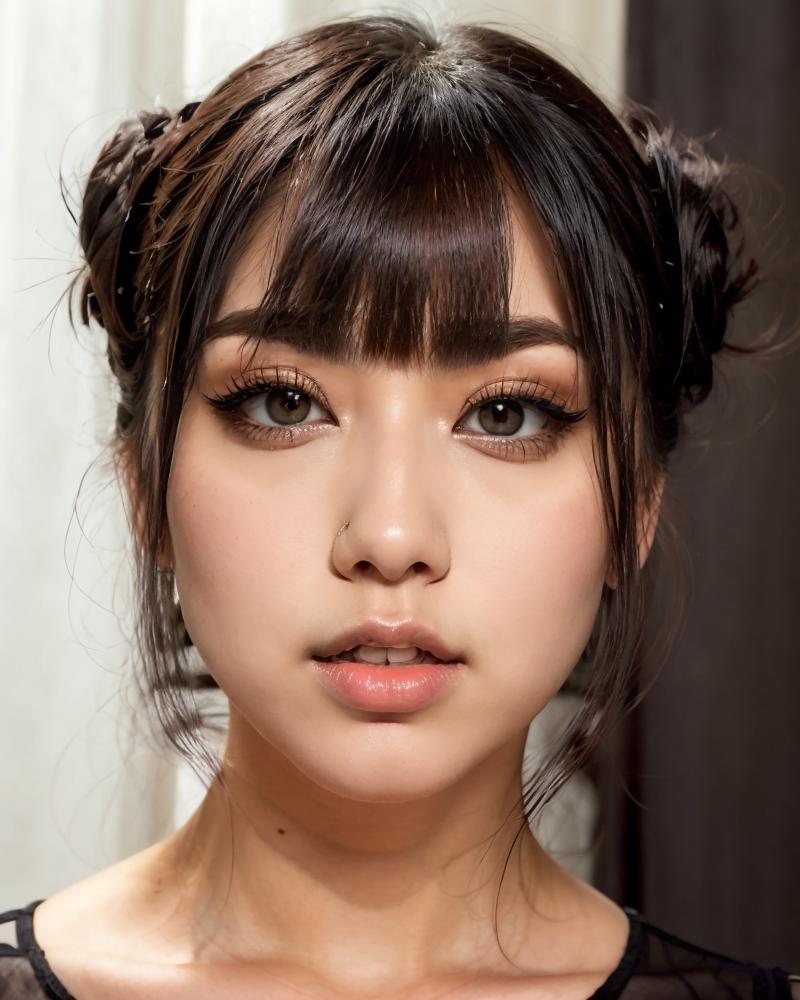 Asian girl, japanese, 23 year old, pale skin, small-nose, with freckles on  her c - SeaArt AI