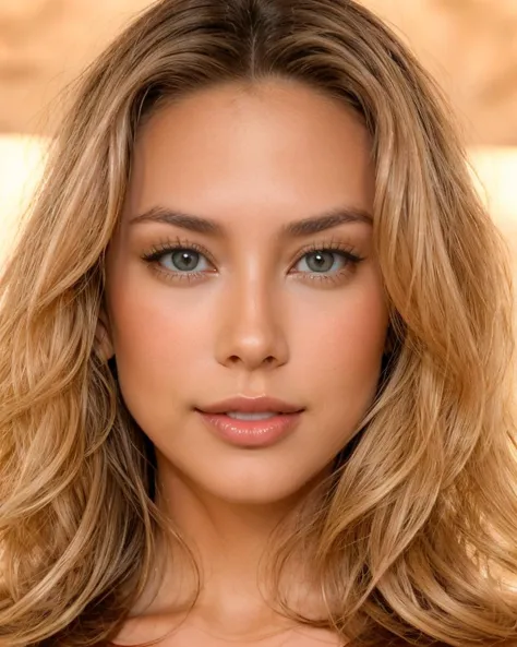 a close up of a woman with long hair and a brown dress