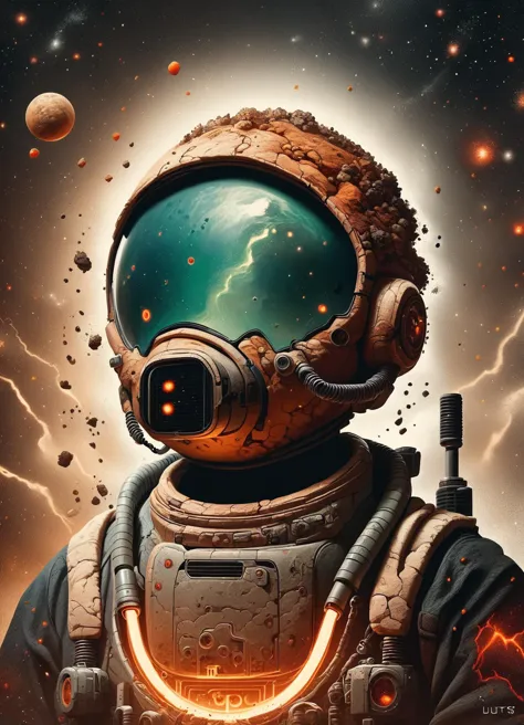 a man in a space suit with a helmet and a gas mask