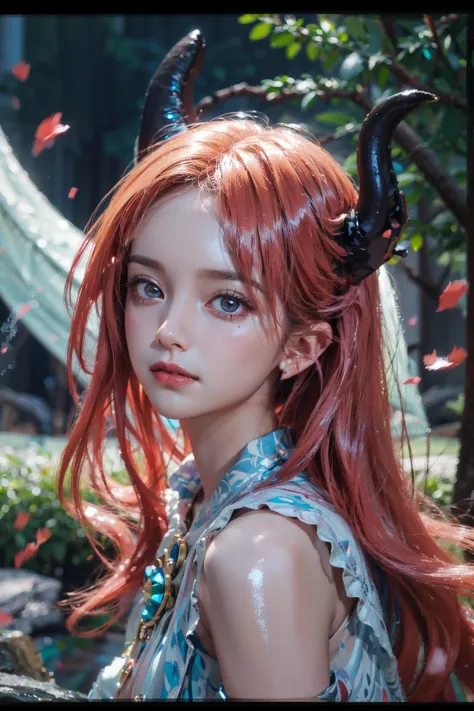 ((nilou_realistic)),((beautiful face)),( standing naturally with no pose:1.5), 1 girl,(navel), (red long hair, twin tails, skirt,crop top, long sleeves, o-ring legwear, nilou's sandals), (full body:1.3),<(best quality, extremery best quality, masterpiece:1...