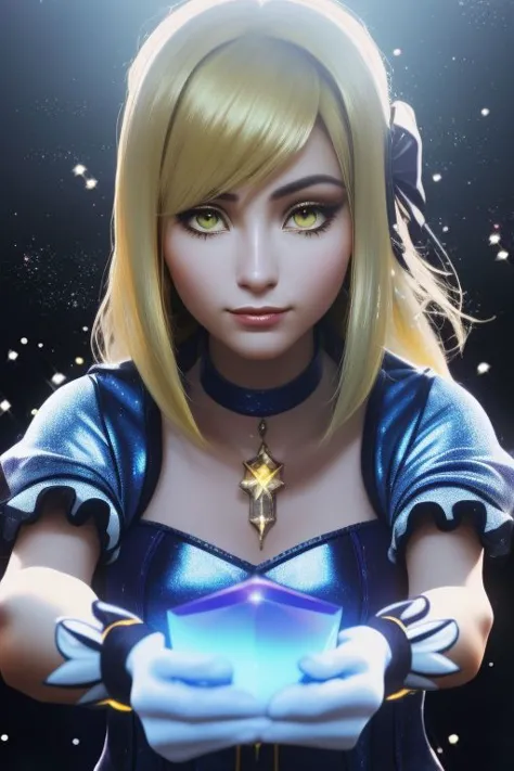 (kanamemadokaoutfit:1.2), (samus aran:1) dressed in (puffy (blue and yellow) magical girl outfit:1.2), (long straight blonde hair), magical girl, (perfect face, beautiful face, symmetric face), (sparkles, sparkling hair, sparkling clothes, sparkles around face:1.1), (shiny glossy translucent clothing:1.1),
8k, RAW photo, photo-realistic, masterpiece, best quality, absurdres, incredibly absurdres, huge filesize, extremely detailed, High quality texture, physically-based rendering, Ray tracing,