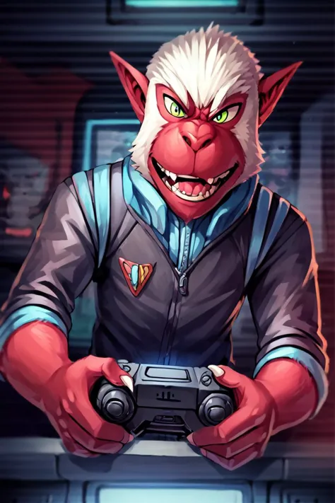 a cartoon image of a troll holding a video game controller