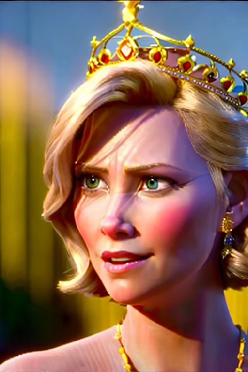 (modern disney style:1.1), ((charlize theron as a princess)), close up