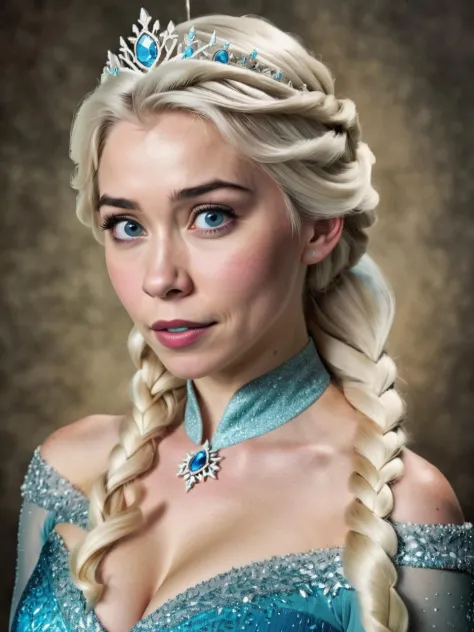 realistic portrait photo of Queen Elsa