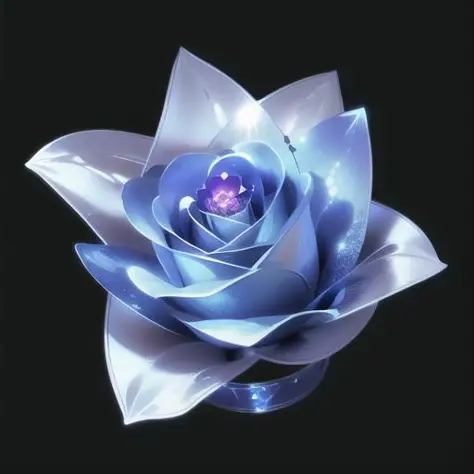 game icon institute, game icon, A rose flower., laser, crystal, fabric, no human figures, still life, simple background, with a cat, black background
 <lora:laser_v1_230612:0.8>