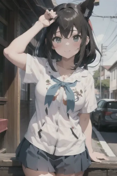 Menina anime com peito grande e meias pretas posando no cu, menina anime sedutora, Guweiz, Melhor Avaliado em Pixiv, curvilnea p...