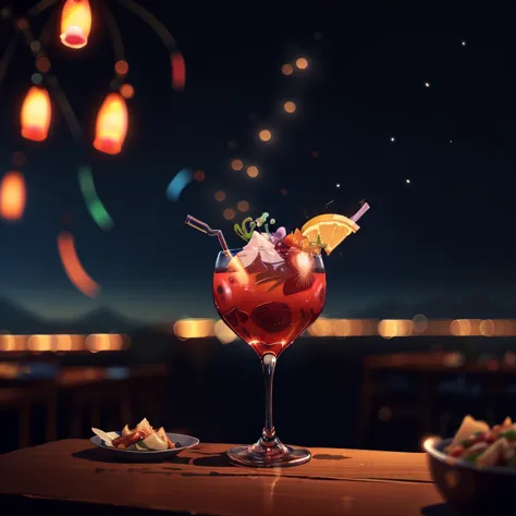 un cocktail puissant connu sous le nom de The Cyclone trippy, Psychédélique, Coloré, 2j, animé, détaillé, illustration, complexe, mélangeur Windtech, couleurs océaniques, (Style de photographie culinaire :1.3), appétissant, professionnel, culinaire, haute résolution, Commercial, highly détaillé, éclairage crépusculaire, (photographie de nuit:1.3)