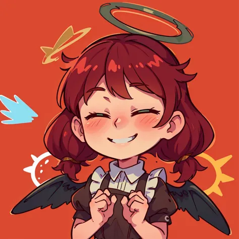 anime girl with angel wings and a halo on her head