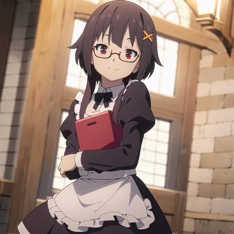 anime girl in a school uniform holding a book and a book