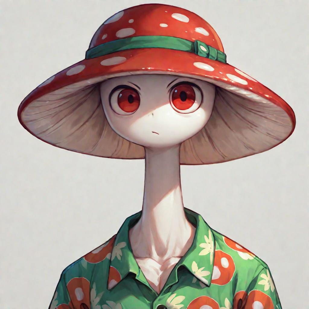 Anime character with a hat and a green shirt - SeaArt AI