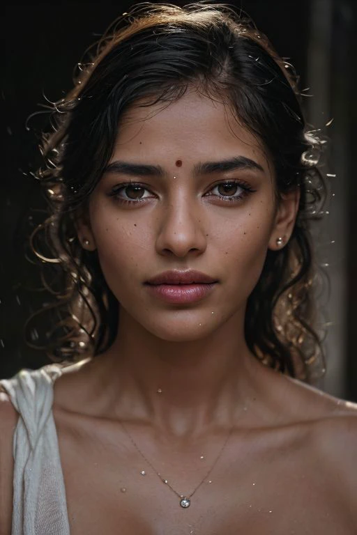 1girl, indian, sad,
windswept in the (heather moors:1.2) on a (rainy day:1.2), scenic, (dark cloudy skies:1.1), (raining:1.2), windy, (heavy rain:1.2), (rain drops falling:1.1), heavy rain fall, (atmospheric:1.2),
bokeh, f1.4, 40mm, photorealistic, raw, 8k, textured skin, skin pores, intricate details  epiCRealism, 