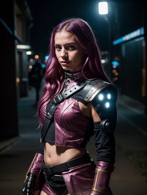 a woman in a leather outfit posing for a picture