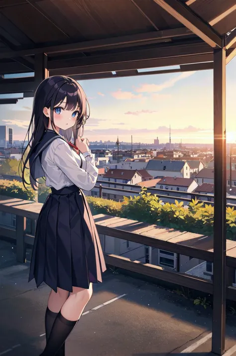 1girl,school uniform,
32K,16K,4K,8K,best quality,masterpiece,ultra high res,professional lighting,physically-based rendering,A warm and inviting landscape,beautiful background illustration,