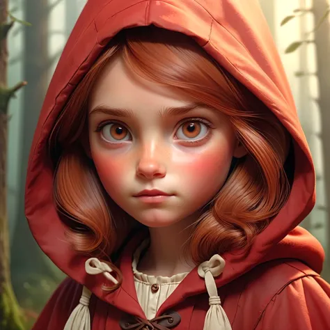masterpiece, photorealistic, sharp, 1 cute english girl, little red riding hood, delicate skin texture, natural skin grain,fair ...