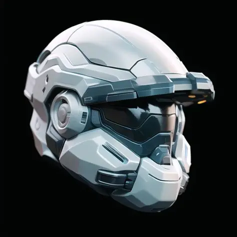 Helmet, Mech, sci-fi future, red mask, white helmet, correctly constructed, black background, game icon<lora:game icon institute game icon_20230710204204-000014:1>